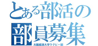 とある部活の部員募集（大阪経済大学ラグビー部）