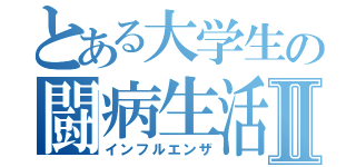 とある大学生の闘病生活Ⅱ（インフルエンザ）