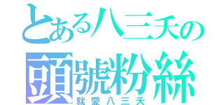 とある八三夭の頭號粉絲（就愛八三夭）