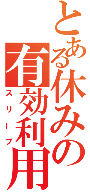 とある休みの有効利用法（スリープ）