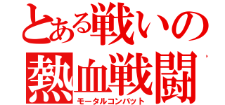 とある戦いの熱血戦闘（モータルコンバット）