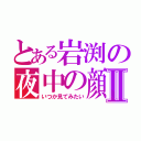 とある岩渕の夜中の顔Ⅱ（いつか見てみたい）