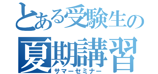 とある受験生の夏期講習（サマーセミナー）