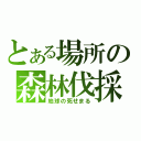 とある場所の森林伐採（地球の死せまる）