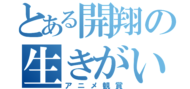 とある開翔の生きがい（アニメ観賞）