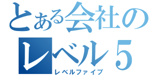 とある会社のレベル５（レベルファイブ）