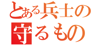 とある兵士の守るもの（）