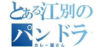 とある江別のパンドラ（カレー屋さん）