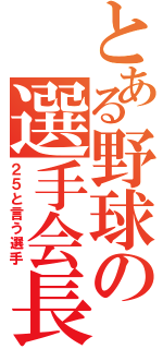 とある野球の選手会長（２５と言う選手）