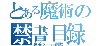 とある魔術の禁書目録（鼻毛シール削除）