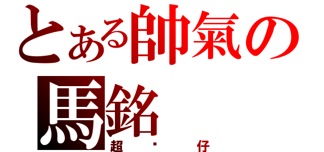 とある帥氣の馬銘（超靚仔）