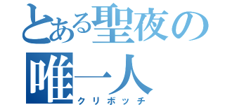 とある聖夜の唯一人（クリボッチ）