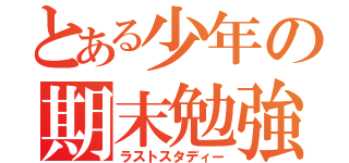 とある少年の期末勉強（ラストスタディー）