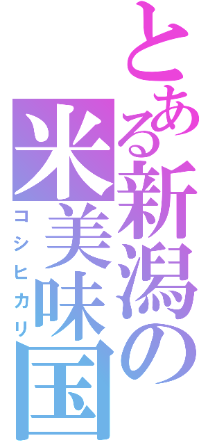 とある新潟の米美味国（コシヒカリ）