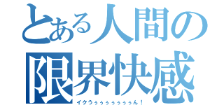 とある人間の限界快感（イクうぅぅぅぅぅぅぅん！）