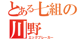 とある七組の川野  怜（エッグブレーカー）