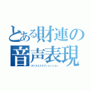 とある財連の音声表現（ボイスエクスプッレッション）