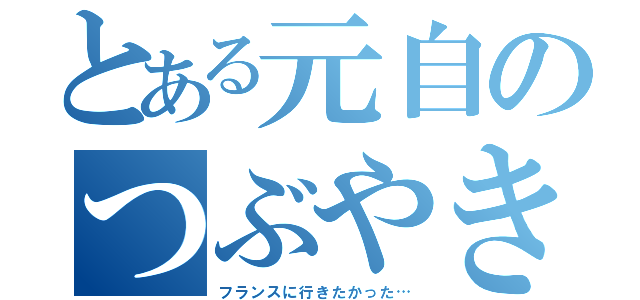 とある元自のつぶやき（フランスに行きたかった…）