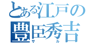 とある江戸の豊臣秀吉（サル）