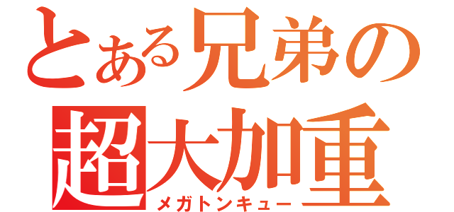 とある兄弟の超大加重（メガトンキュー）