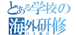 とある学校の海外研修（パリ旅行）