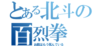 とある北斗の百烈拳（お前はもう死んでいる）