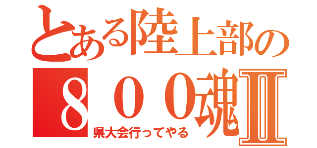 とある陸上部の８００魂Ⅱ（県大会行ってやる）