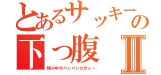 とあるサッキーの下っ腹Ⅱ（腹の中がパンパンだぜぇ～）