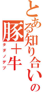 とある知り合いの豚＋牛（タダノデブ）