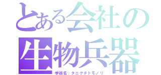 とある会社の生物兵器（学術名：タニグチトモノリ）