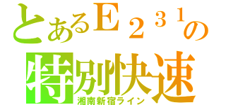 とあるＥ２３１系の特別快速（湘南新宿ライン）