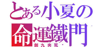 とある小夏の命運鐵門（劍九夾死你）