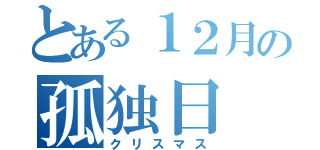 とある１２月の孤独日（クリスマス）