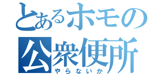 とあるホモの公衆便所（やらないか）