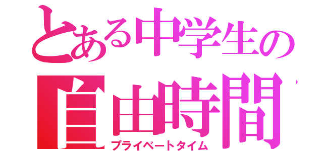 とある中学生の自由時間（プライベートタイム）