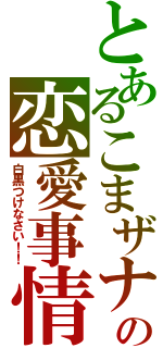 とあるこまザナの恋愛事情（白黒つけなさい！！）