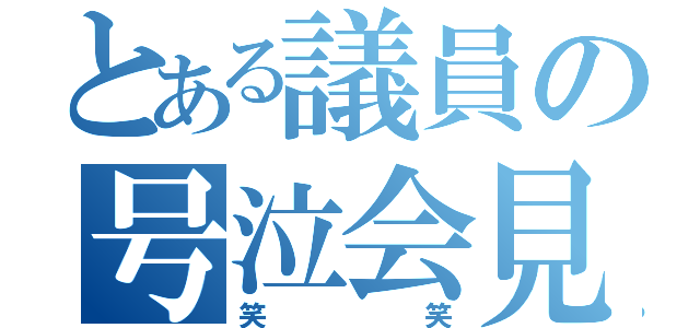 とある議員の号泣会見（笑笑）