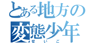 とある地方の変態少年（せいご）