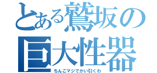 とある鷲坂の巨大性器（ちんこマジでかい引くわ）