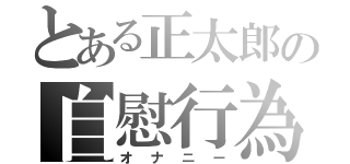 とある正太郎の自慰行為（オナニー）