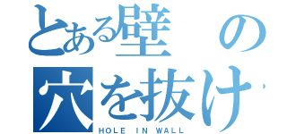 とある壁の穴を抜ける（ＨＯＬＥ ＩＮ ＷＡＬＬ）