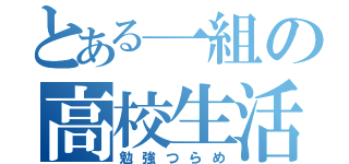 とある一組の高校生活（勉強つらめ）