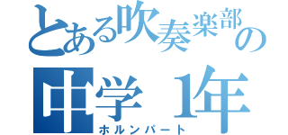 とある吹奏楽部の中学１年（ホルンパート）