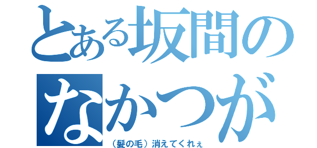 とある坂間のなかつがわ（（髪の毛）消えてくれぇ）