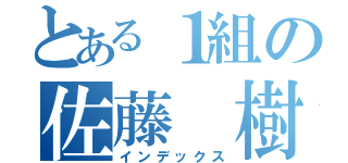 とある１組の佐藤　樹（インデックス）