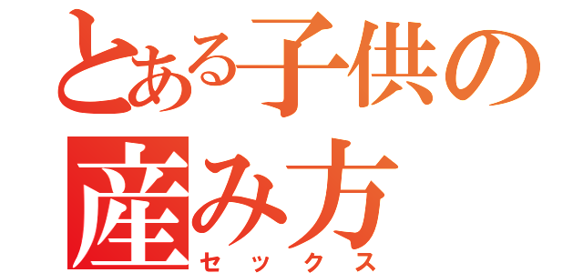 とある子供の産み方（セックス）