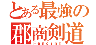 とある最強の郡商剣道（Ｆｅｎｃｉｎｇ）