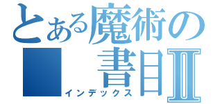 とある魔術の　　書目録Ⅱ（インデックス）