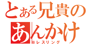 とある兄貴のあんかけチャーハン（※レスリング）