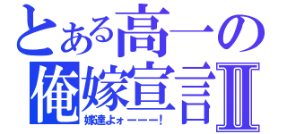 とある高一の俺嫁宣言Ⅱ（嫁達よォーーー！）